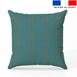 Arabesques noisette - Fond bleu vert