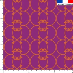 Arabesques orange - Fond violet