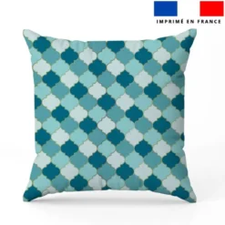 Arabesques orientales bleu et bleu canard - Fond blanc