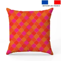 Arabesques orientales fuchsia et rouge - Fond orange