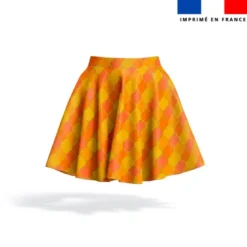 Arabesques orientales orange et ocre - Fond jaune