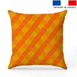 Arabesques orientales orange et ocre - Fond jaune