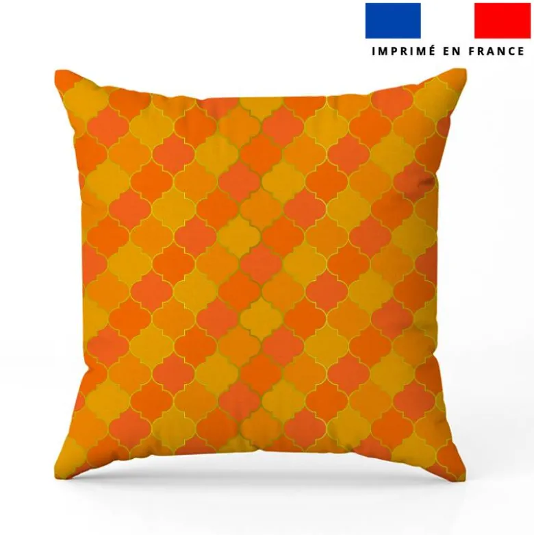 Arabesques orientales orange et ocre - Fond jaune