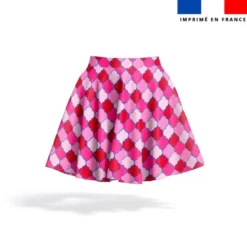 Arabesques orientales rose et rouge - Fond blanc
