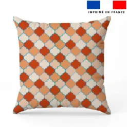 Arabesques orientales terracotta et beige - Fond écru