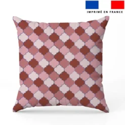 Arabesques orientales vieux rose et marron - Fond blanc