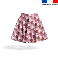 Arabesques orientales vieux rose et marron - Fond blanc