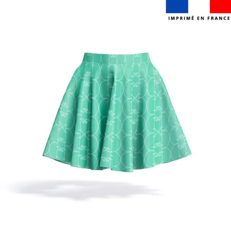 Arabesques vert d'eau - Fond vert clair
