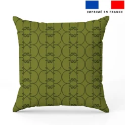 Arabesques vert foncé - Fond vert olive