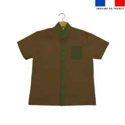 Arabesques vert - Fond marron clair