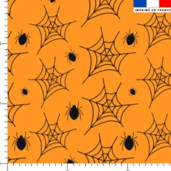 Araignées et toiles - Fond orange