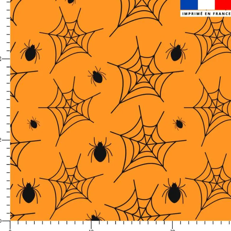 Araignées et toiles - Fond orange