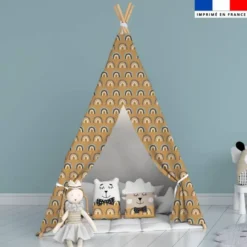 Arc-en-ciel bleu - Fond camel