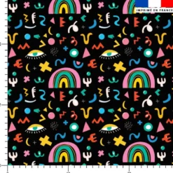 Arc en ciel et fantaisies multicolores - Fond noir