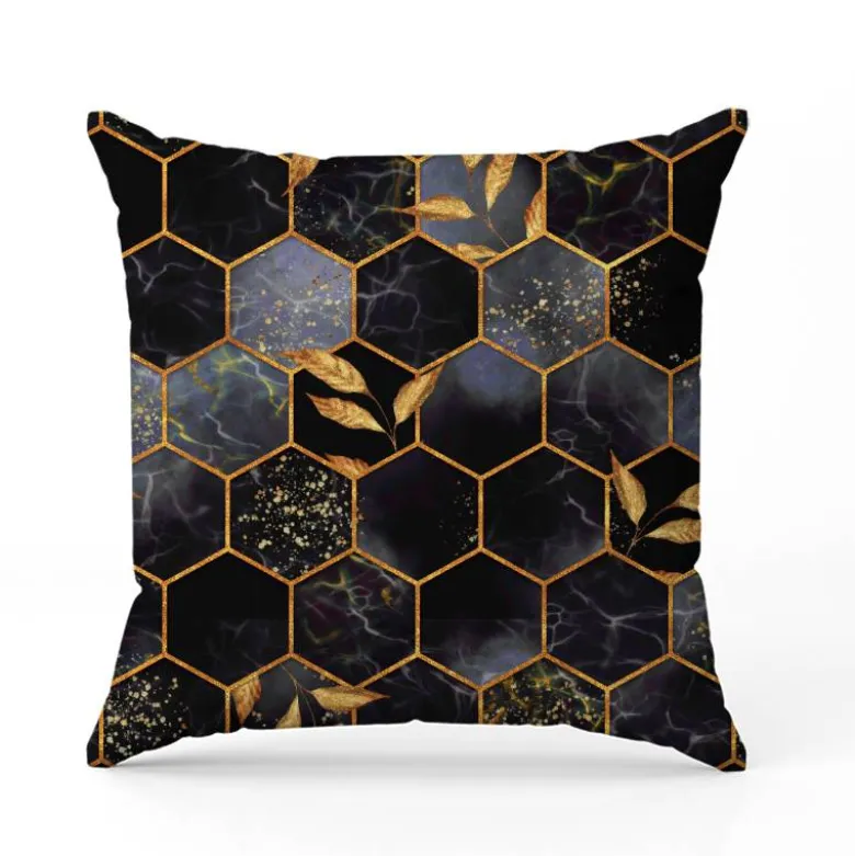 Art déco feuille dorée - Fond anthracite