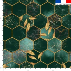 Art déco feuille dorée - Fond vert