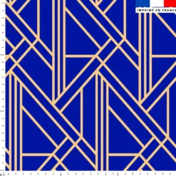 Art déco géométrique jaune or - Fond bleu roi