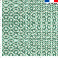 Asanoha fleur doré - Fond vert émeraude