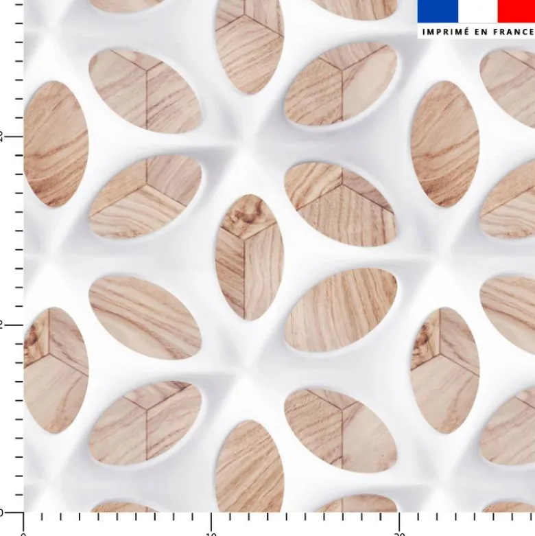 Aspect filet camouflage et mosaïque effet bois- Fond beige