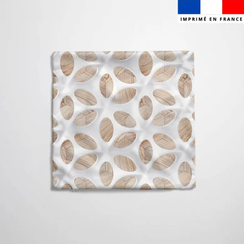 Aspect filet camouflage et mosaïque effet bois- Fond beige