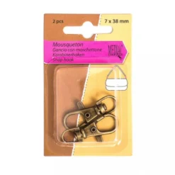 Attache mousqueton laiton 7x38mm