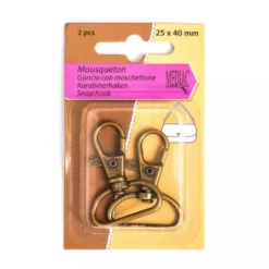 Attache mousqueton laiton 25x40mm