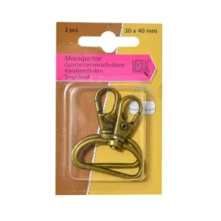 Attache mousqueton laiton 30x40 mm