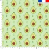 Avocat kawaii - Fond vert pastel