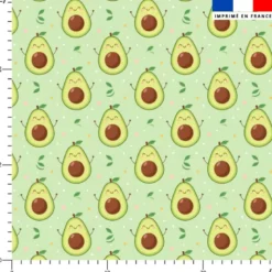 Avocat kawaii - Fond vert pastel