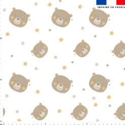 Baby ours marron et ocre - Fond blanc