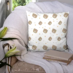 Baby ours marron et ocre - Fond blanc
