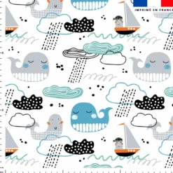 Baleine et pirate - Fond blanc