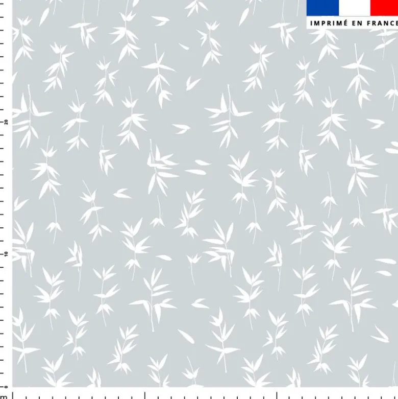 Bambou blanc - Fond gris