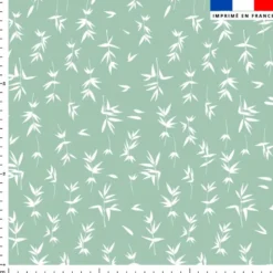 Bambou blanc - Fond vert sauge