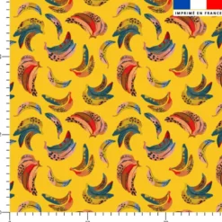 Banane multicolore - Fond jaune