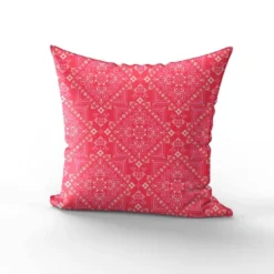 Bandana blanc et lilas - Fond framboise