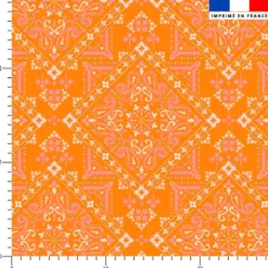 Bandana blanc et rose - Fond orange