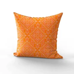 Bandana blanc et rose - Fond orange