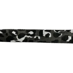 Bandoulière sangle léopard 38mm anthracite et gris galet