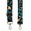 Bandoulière sangle léopard 38mm bleu canard et ocre