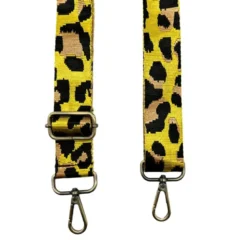 Bandoulière sangle léopard 38mm jaune et ocre