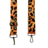 Bandoulière sangle léopard 38mm orange fluo et ocre