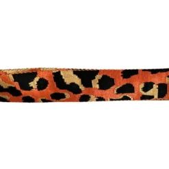 Bandoulière sangle léopard 38mm orange foncé et ocre