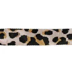 Bandoulière sangle léopard 38mm rose pâle et ocre