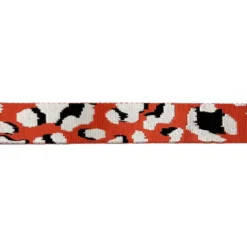 Bandoulière sangle léopard 38mm rouge orangé et blanc grisé