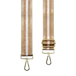 Bandoulière sangle 4x135 cm bicolore pailleté beige et blanc