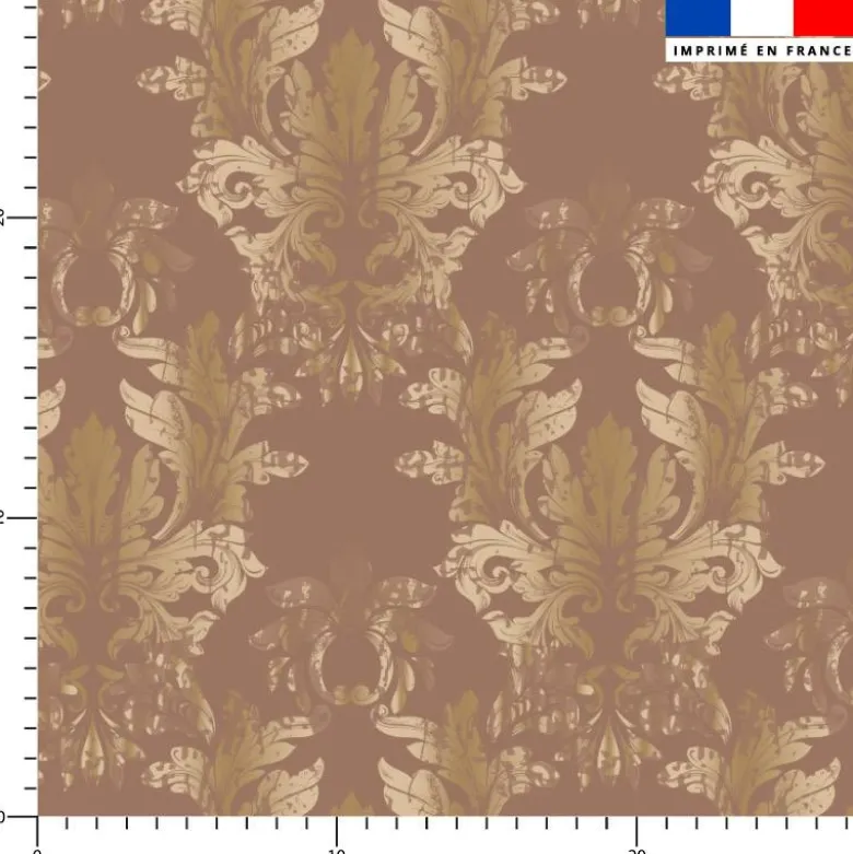 Baroque effet damassé - Fond mocha