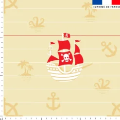 Bateau de pirate - Fond beige