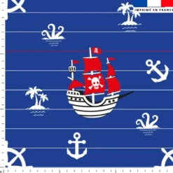 Bateau de pirate - Fond bleu