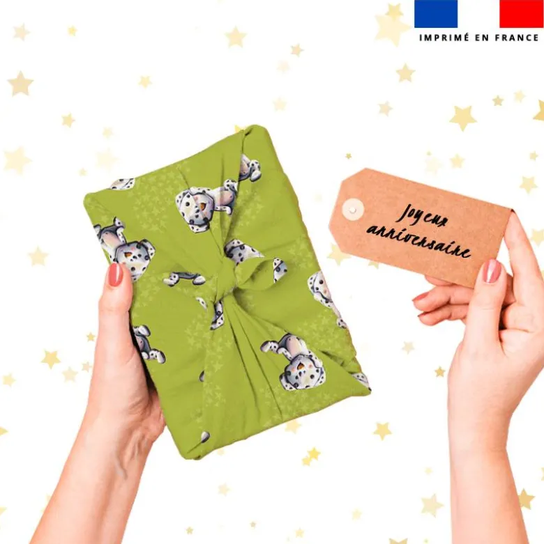 Bébé dalmatien - Fond vert - Création Stillistic